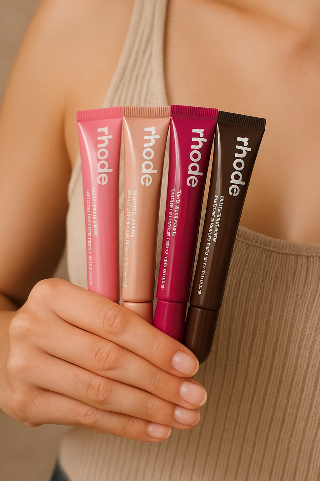 Premium Beauty Trio ā Rhode Lip Tint | Rare Beauty Liquid Blush | Maybelline Sky High Mascara