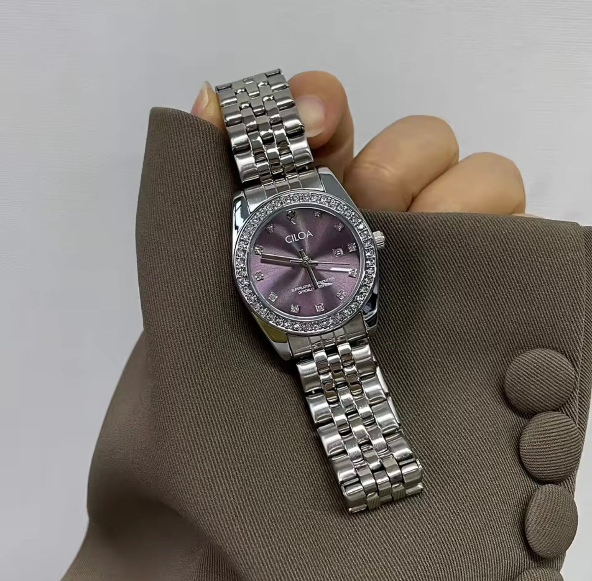 Cilloa 602 Datejust Ladies Watch Quartz (Chocolate) Cilha Watch Pakistan
