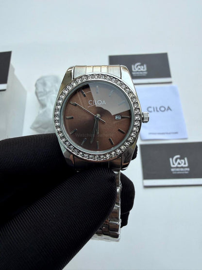 Cilloa 602 Datejust Ladies Watch Quartz (Chocolate) Cilha Watch Pakistan