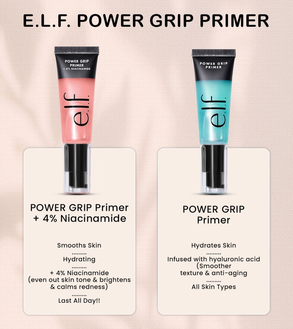 e.l.f. Power Grip Primer + 4% Niacinamide – Brightening & Makeup Locking Primer (24ml)