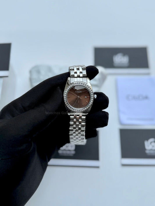 Cilloa 602 Datejust Ladies Watch Quartz (Chocolate) Cilha Watch Pakistan