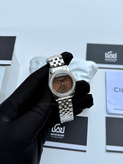 Cilloa 602 Datejust Ladies Watch Quartz (Chocolate) Cilha Watch Pakistan