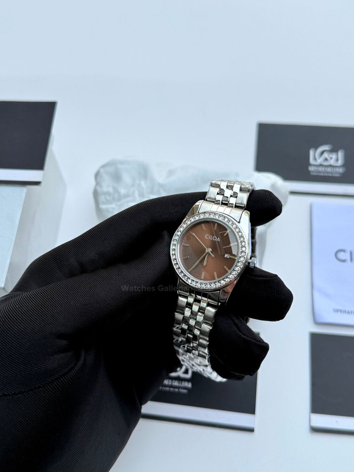 Cilloa 602 Datejust Ladies Watch Quartz (Chocolate) Cilha Watch Pakistan